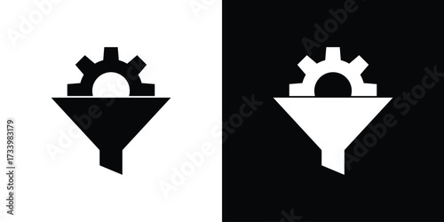 Sales funnel icons set. vector icons designed in filled style