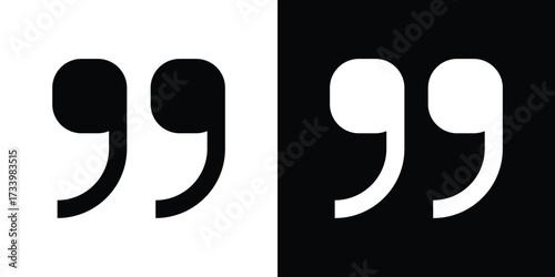 Quote right icons set. vector icons designed in filled style