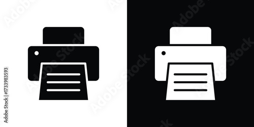Print icons set. vector icons designed in filled style