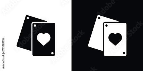 Playing cards icons set. vector icons designed in filled style