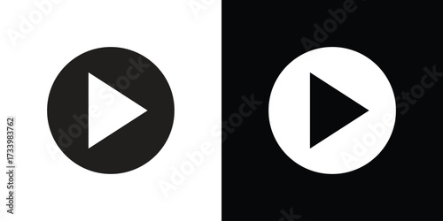 Play icons set. vector icons designed in filled style