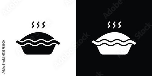 Pie icons set. vector icons designed in filled style