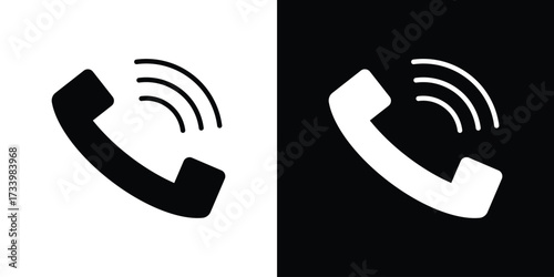 Phone call icons set. vector icons designed in filled style