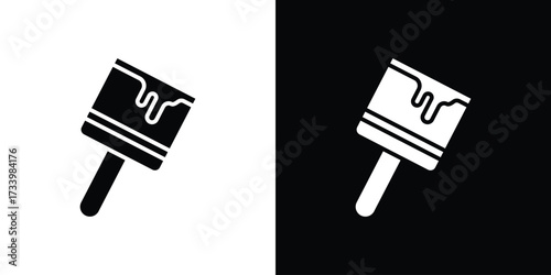 Paint brush icons set. vector icons designed in filled style