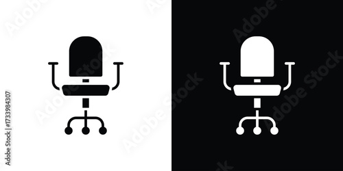 Office chair icons set. vector icons designed in filled style