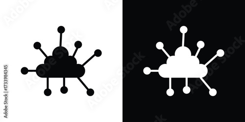 Network cloud icons set. vector icons designed in filled style