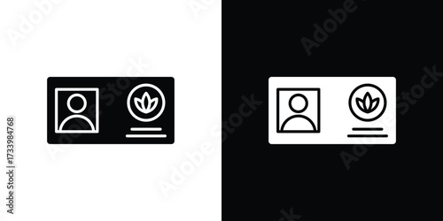 Medical marijuana card icons set. vector icons designed in filled style