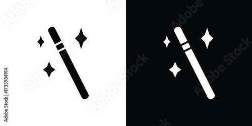 Magic wand icons set. vector icons designed in filled style