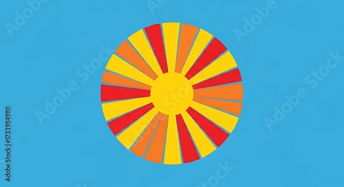 Sunburst graphic vector illustration with light blue plain background