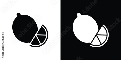 Lemon icons set. vector icons designed in filled style