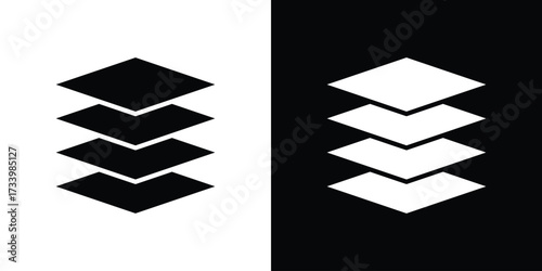 Layers icons set. vector icons designed in filled style