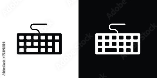 Keyboard icons set. vector icons designed in filled style