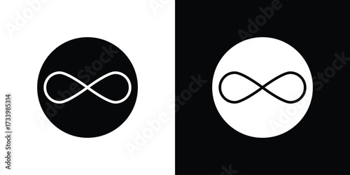 Infinity icons set. vector icons designed in filled style