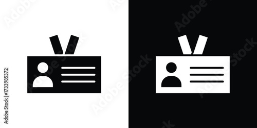 ID badge icons set. vector icons designed in filled style
