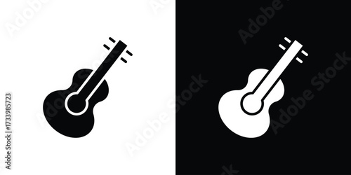 Guitar icons set. vector icons designed in filled style