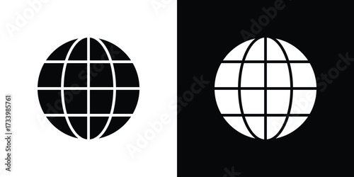Globe icons set. vector icons designed in filled style