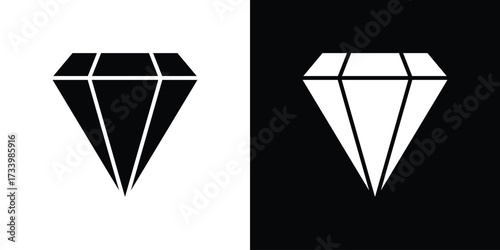 Gem icons set. vector icons designed in filled style