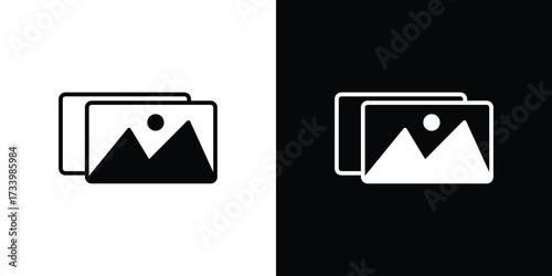 Gallery icons set. vector icons designed in filled style