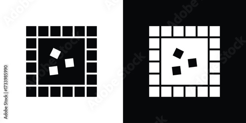 Game board icons set. vector icons designed in filled style