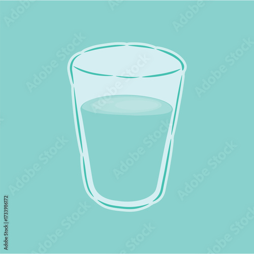 Vector illustration of a glass of water cute illustration of a glass of water