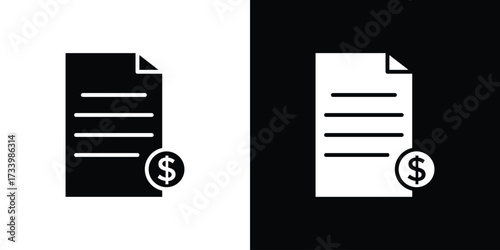 File invoice icons set. vector icons designed in filled style