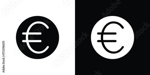Euro icons set. vector icons designed in filled style
