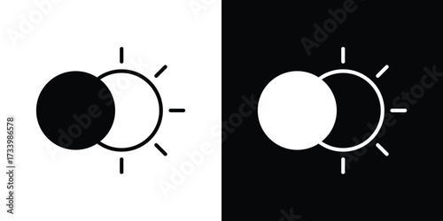 Eclipse icons set. vector icons designed in filled style
