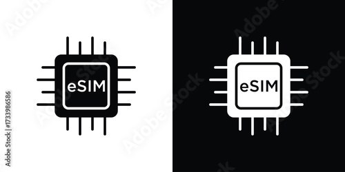 ESIM icons set. vector icons designed in filled style