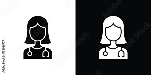 Doctor icons set. vector icons designed in filled style