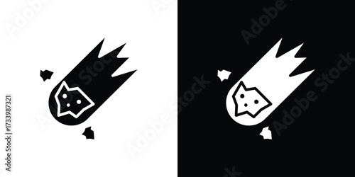 Comet icons set. vector icons designed in filled style