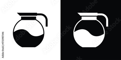 Coffee pot icons set. vector icons designed in filled style