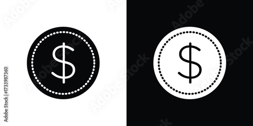 Coin icons set. vector icons designed in filled style