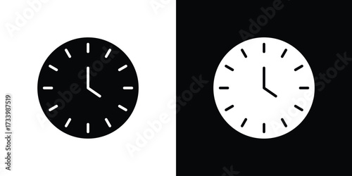 Clock icons set. vector icons designed in filled style
