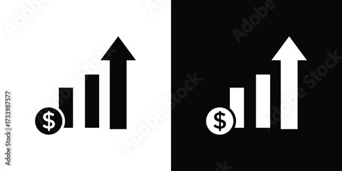 Chat arrow grow icons set. vector icons designed in filled style