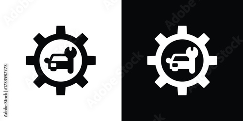 Car mechanic icons set. vector icons designed in filled style