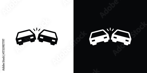 Car crash icons set. vector icons designed in filled style