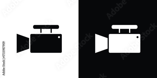 Camcorder icons set. vector icons designed in filled style