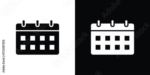 Calendar icons set. vector icons designed in filled style