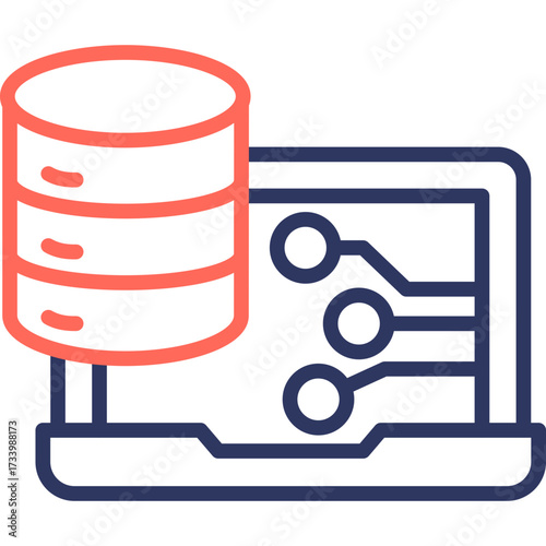 Big Data line color icon