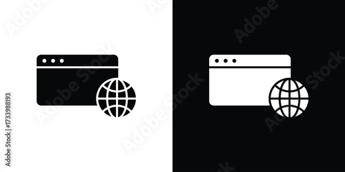 Browser icons set. vector icons designed in filled style