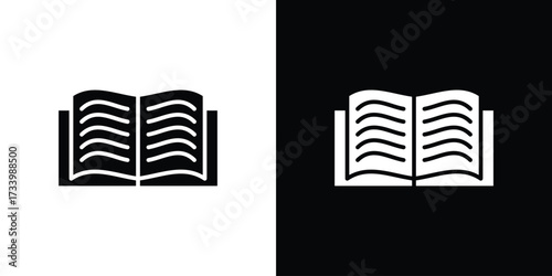 Book icons set. vector icons designed in filled style