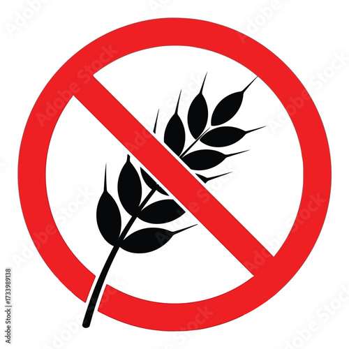Vector art of glutenfree symbol with wheat stalk crossed out