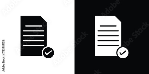Accept document icons set. vector icons designed in filled style