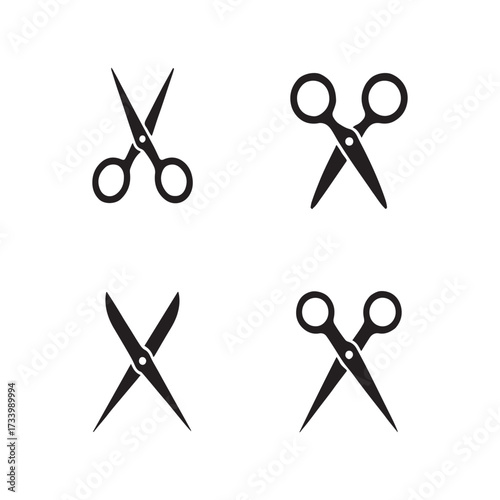 Tailor Scissors Solid Craft Icons Bundle
