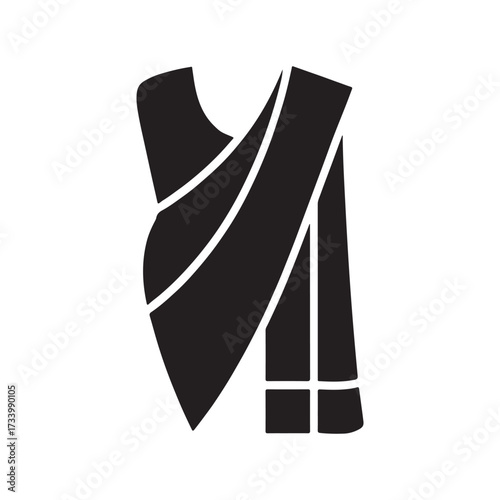 Sari Draping Variant Solid Dress Icon