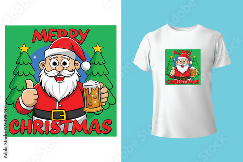 Merry christmas t shirt design.