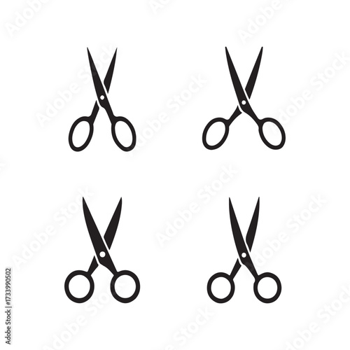 Tailor Scissors Solid Icons Collection