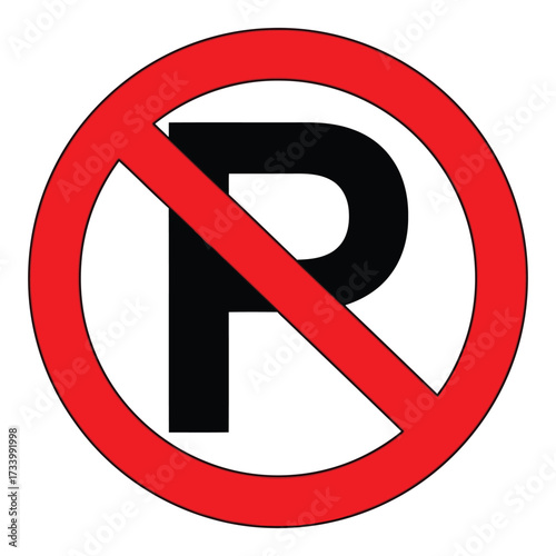 Vector art of no parking sign