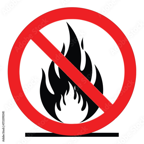 Vector art of no fire symbol