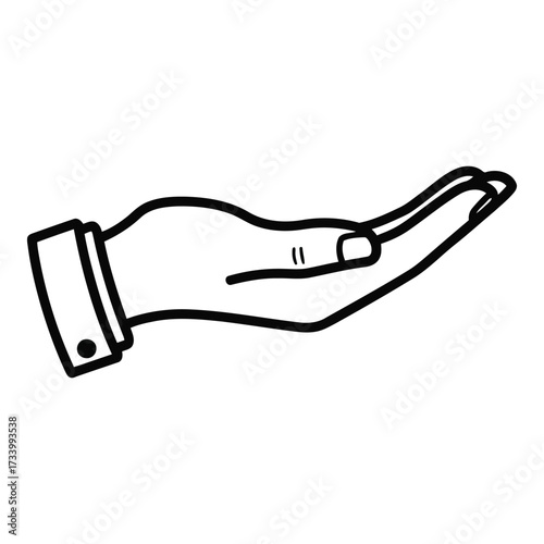 Vector art of open hand offering something